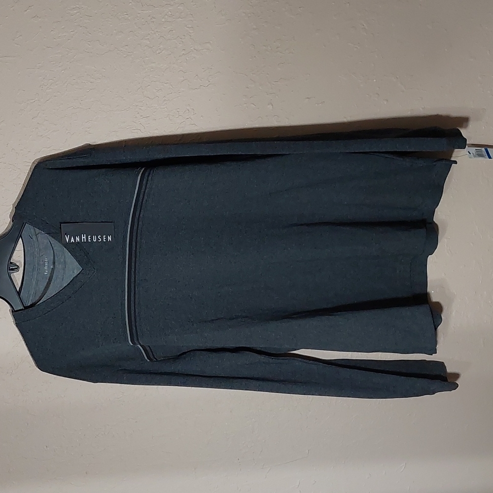 Van Heusen Heather Chest Shirt, Men's X-Large, Gry/Gargoyle